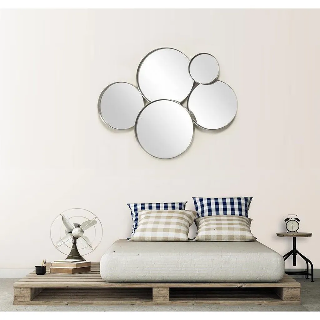 Miroir mural design 5 cercles entrelacés 58 cm pour salon et chambre - 3