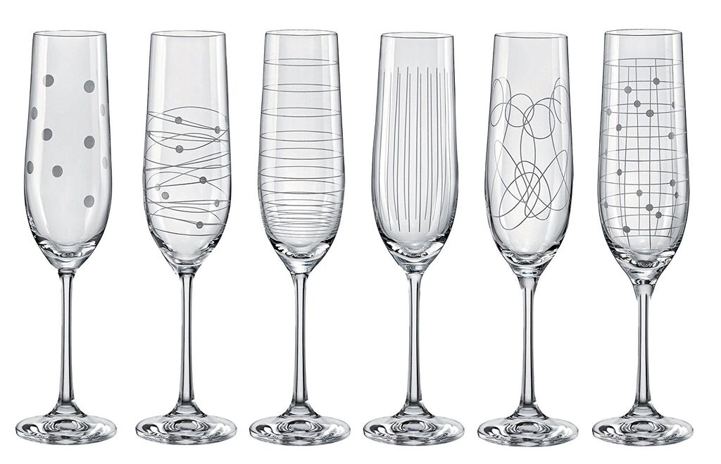 Sektflöten Sekt Gläser Farbiges Kristall Gläser Set 6 Gläser 