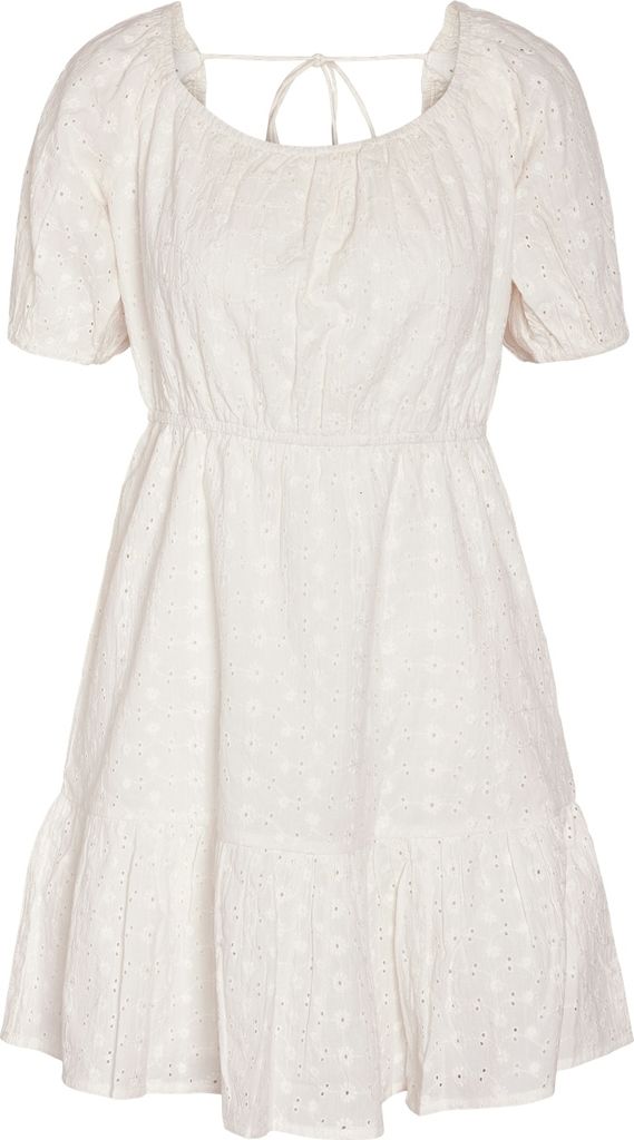 NOISY MAY Kleid Trapezausschnitt Kurzarm Baumwolle kurz Größe: M