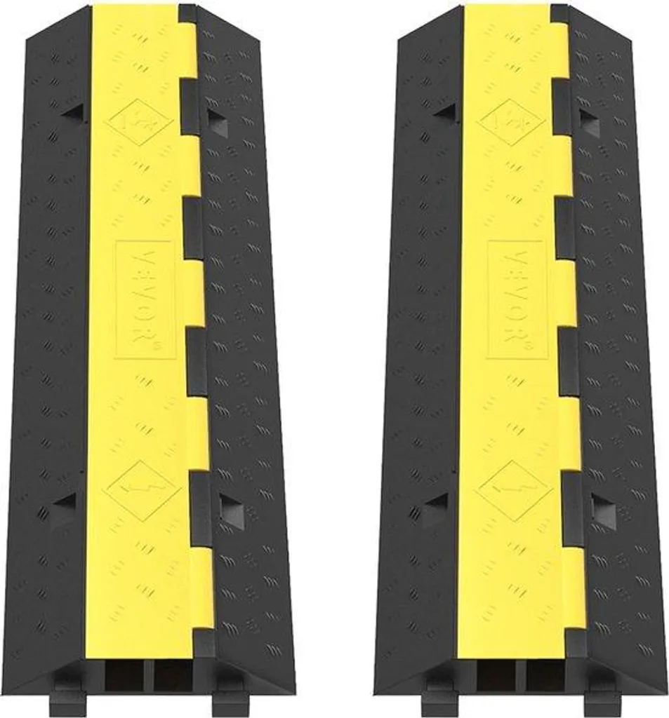 Protection de câble pour allée et parking en caoutchouc à 2 canaux