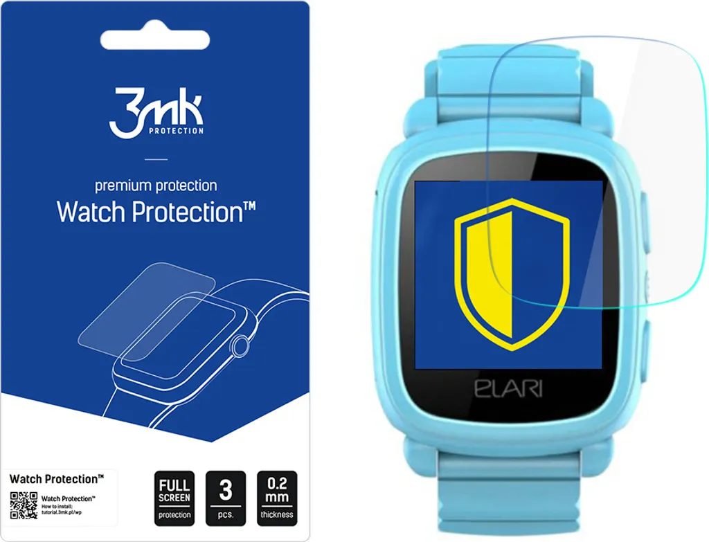 Set 3 Pezzi 3mk Watch Protection per Elari KidPhone 2 - Vetro Ibrido