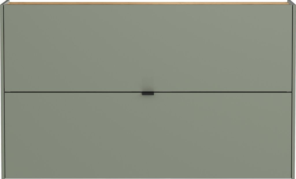 Hängeschuhschrank >GW-AMECA< Schuhkipper, Taupegrün/Navarra-Eiche-Nachbildung - 140x83x18cm (BxHxT)