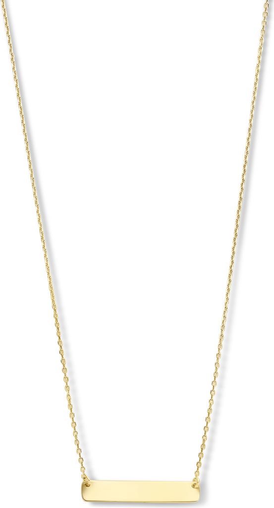Neu Bling 9NBG-0246 Gouden Ketting - Dames - Vaste Hanger - Plaatje - 16 x 3,2 mm - Ankerhaken - 38 + 2,5 + 2,5 cm 14 Karaat - Goud