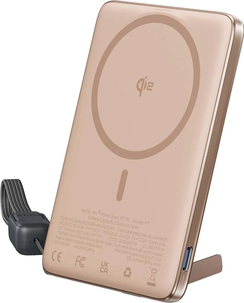 Batterie Induction MagPro Slim 5k pour Smartphone, USB-C Titanium