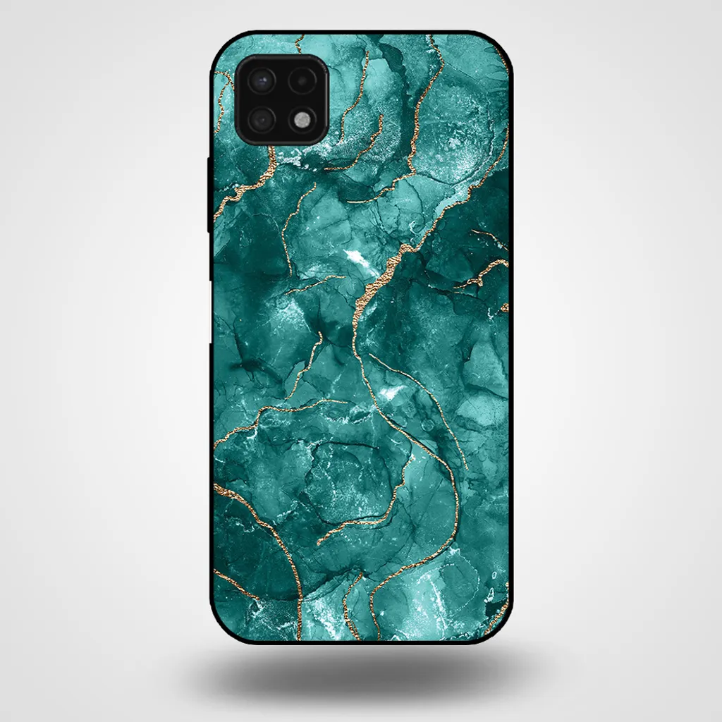 Custodia Samsung Galaxy A22 5G Marmo Verde Oro | Cover TPU Elegante