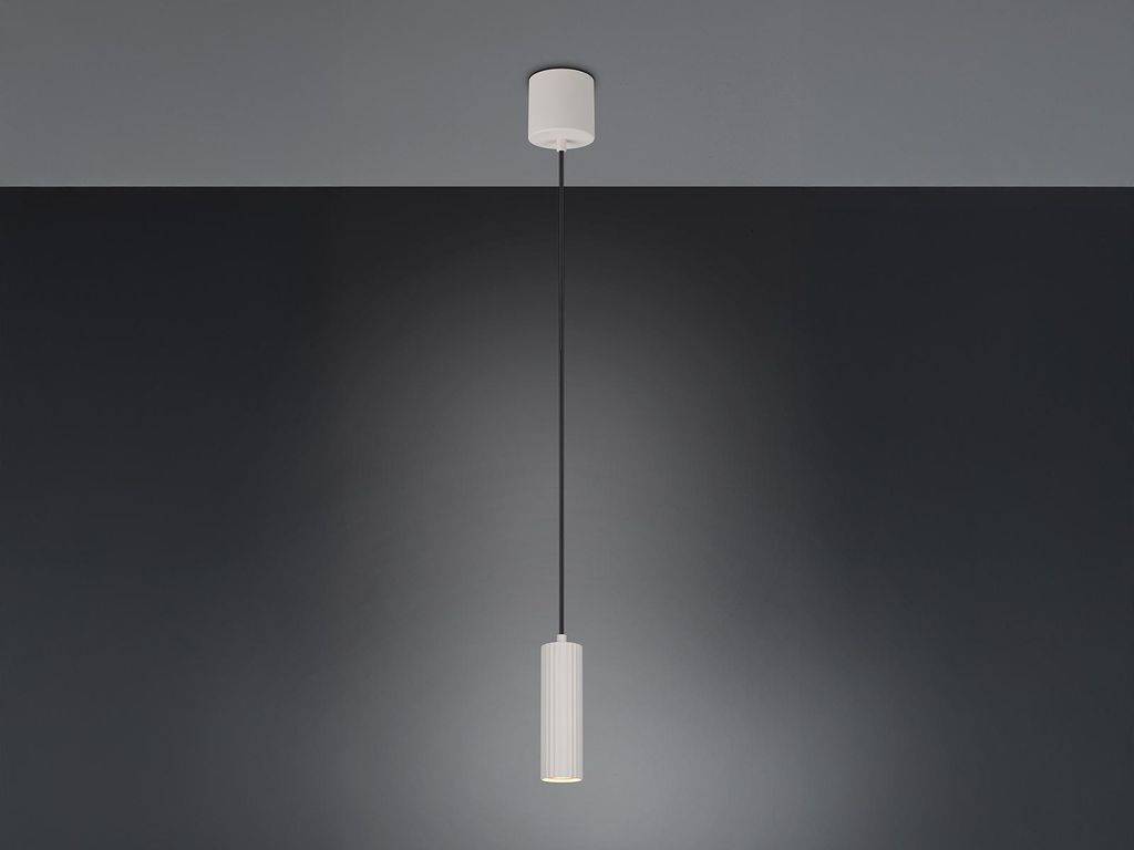 Kleine LED Pendelleuchte einflammig Hellgrau, Küchenlampe hängend für Esstisch
