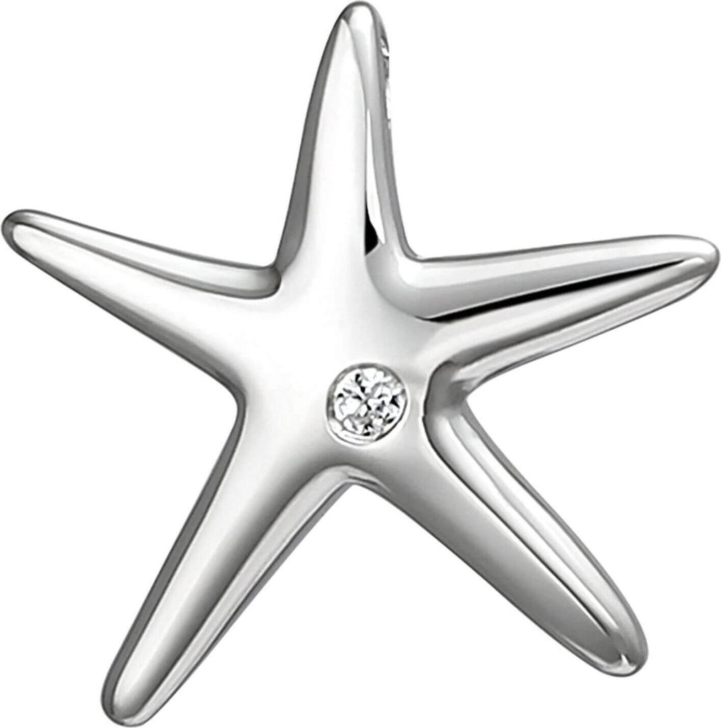 Anhänger Seestern aus 925 Silber mit Zirkonia Halsschmuck rhodiniert glänzend