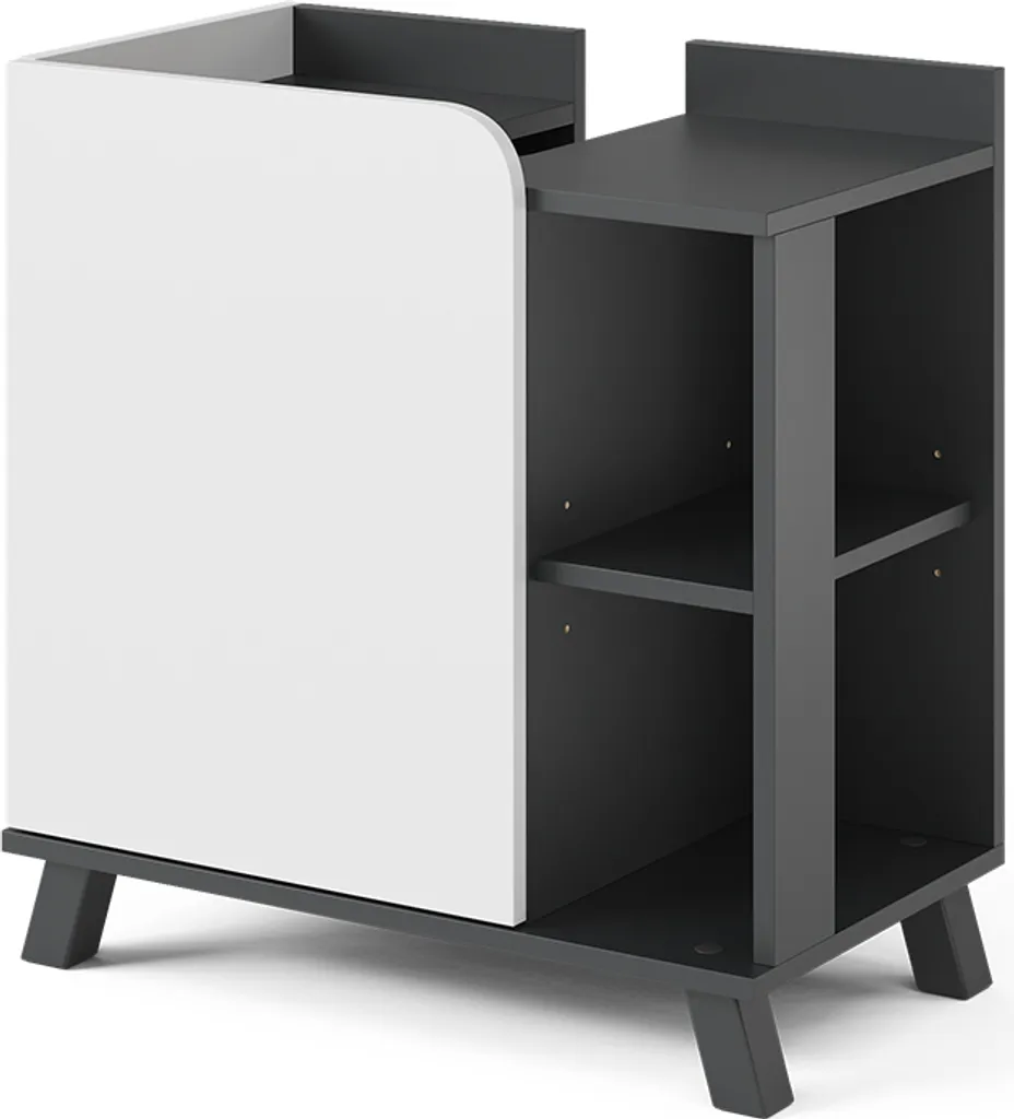 Vicco meuble sous lavabo Karen anthracite et blanc 60x65 cm Modèle 54646