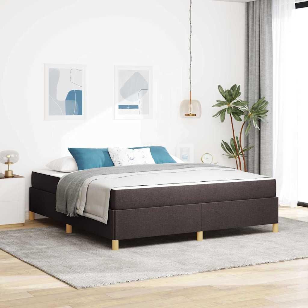 Eleganten-Stil Boxspringbett Sonstiges Dunkelbraun und Weiß 180 x 200 cm Stoff Klassische Betten DE4064