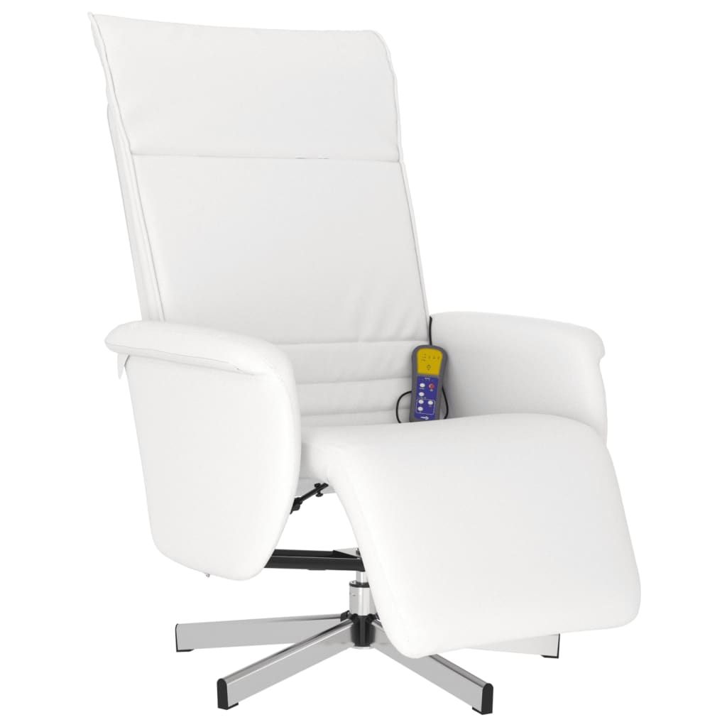 vidaXL Massagesessel mit Fußteil Weiß Kunstleder Produktbild 