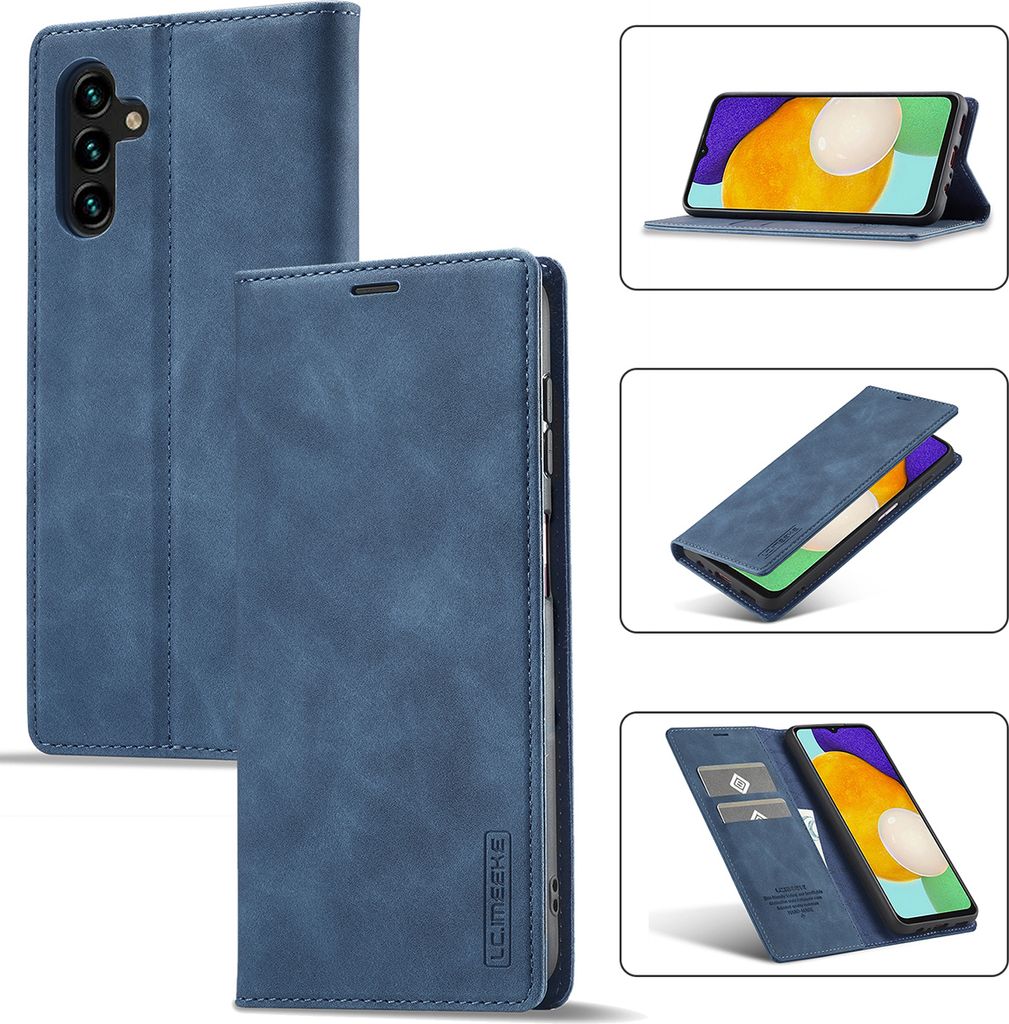 Galaxy A13 5G Hülle, Standfunktion Kartenfach Wallet Leder Schutzhülle für Samsung Galaxy A13 5G Blau