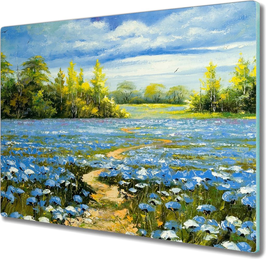 Coloray Schneidebrett Herdabdeckplatte 60x52 cm Kochplattenabdeckung Küchenbrett Hackbrett - Bäume Natur