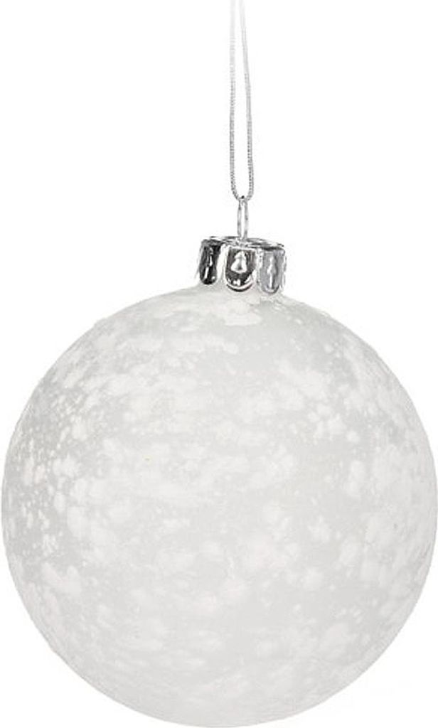 Christbaumkugel aus Glas 8cm, weiß matt