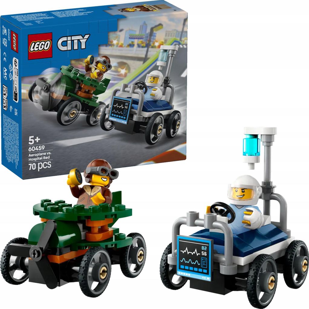 LEGO® City 60459 Race Pack : Avion contre lit d'hôpital Image du produit 