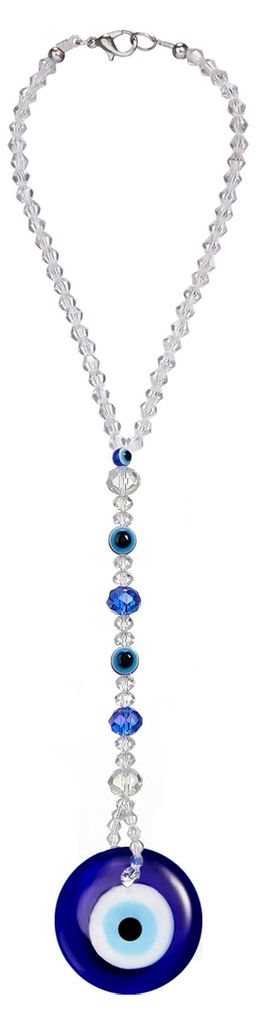 Evil Eye Car Hanging Ornament Evil Blue Eye Charm for Rear View Mirror Evil Eye Beaded Decor Evil Eye Car Accessories Evil Eye Window Pendent for W...