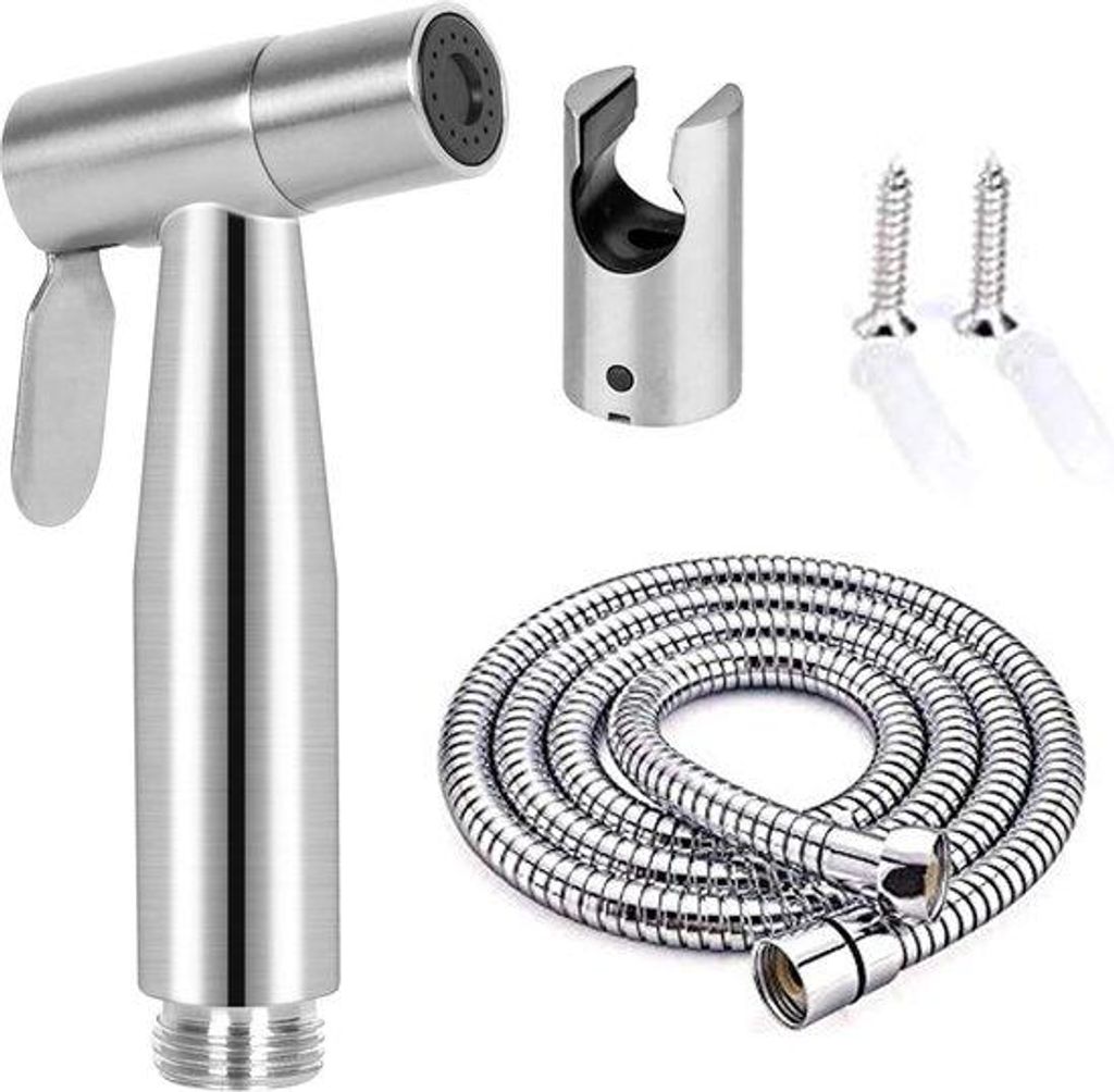 Edelstahl Bidet Wanderdusche, 49 Zoll lang, mit Wasserdrucksteuerung, einfache Installation & Wandhalterung