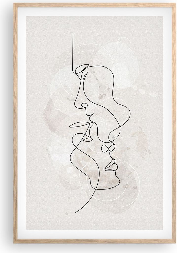 Gerahmtes Poster - Rahmen in heller Eiche - Einzeilig Mann Frau - 61x91,5 cm - Wand Bild - Wanddeko - Wandbilder - Kunstposter - Wandposter - Bilde...