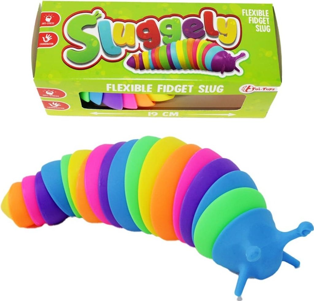 Regenbogenschnecke Fidget Slug Spielzeug Sluggely Produktbild 