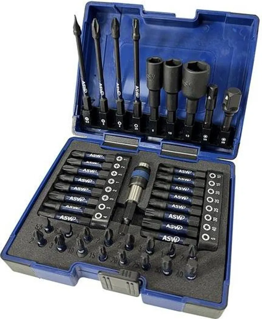 Set Punte IMPACT 42 Pezzi 1/4" Esagonali Professionali per Avvitatori