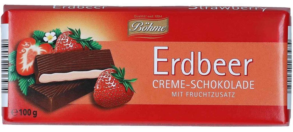 Böhme Creme-Schokolade Erdbeer 100g Produktbild 