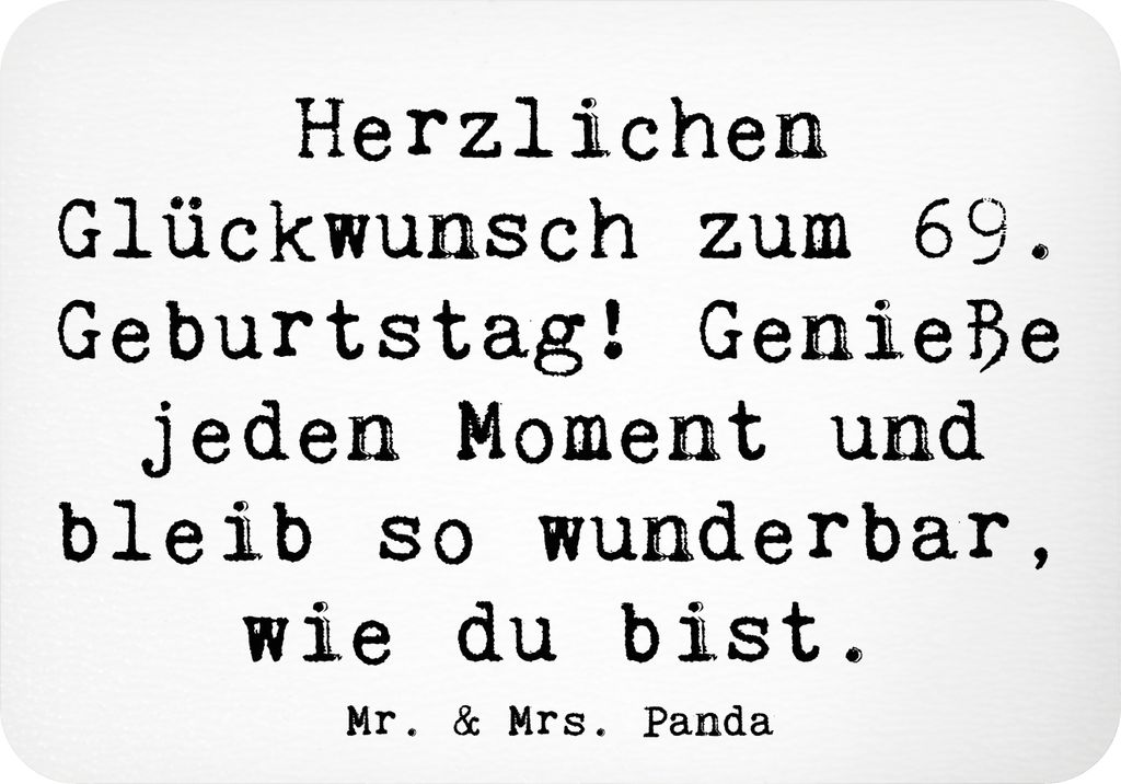 Mr. & Mrs. Panda magnet Spruch 69. Geburtstag Glückwünsche - Weiß - Geschenk, Liebe, wandmagnet, Feierlichkeit, Geburtstagsgeschenk, Feier, Küh...