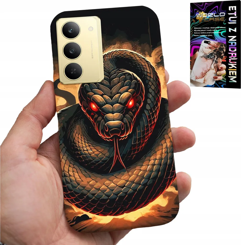Custodia per Realme 14X - Serpente, Serpenti Cobra Serpente a sonagli Custodia + Pellicola protettiva