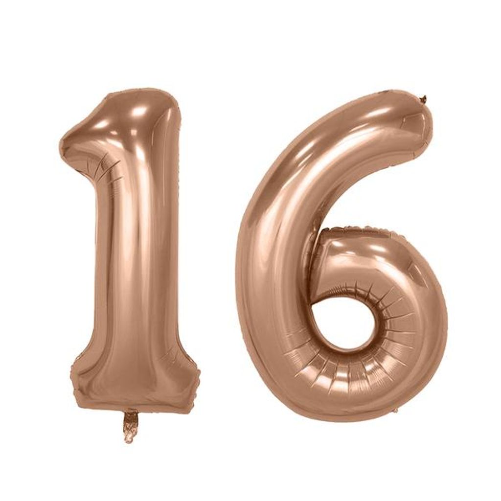 Set -Folienballon - Rosegold/16inch - 1 + 6 Produktbild 