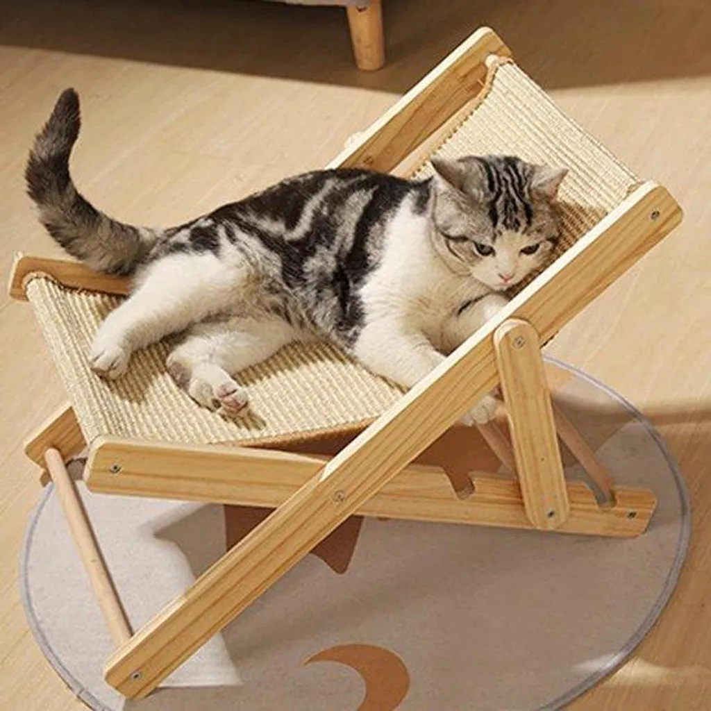 Accessoire repos chaton en sisal avec poteau à griffer pour appartement