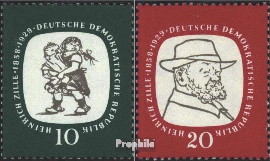 Briefmarken DDR 1958 Mi 624-625 (kompl.Ausg.) postfrisch 100.Geburtstag von Zille