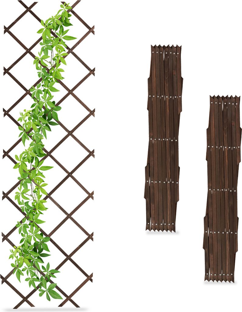 Treillis Relaxdays, extensible, lot de 3, support pour Image du produit 