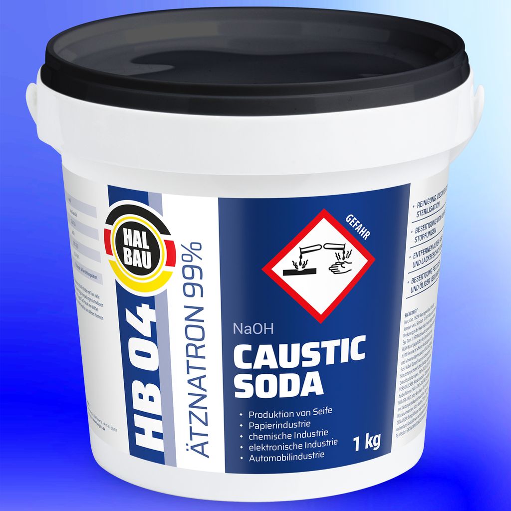 1kg HB04 Ätznatron, kaustisches Soda NaOH, Natriumhydroxid Produktbild 