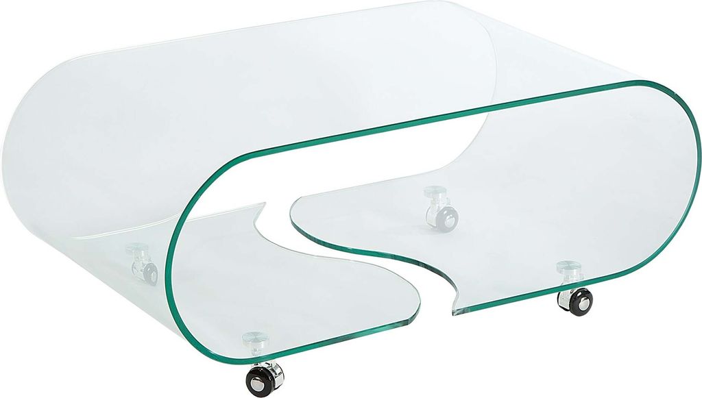 Extravaganter Glas Couchtisch FANTOME 90cm transparent Produktbild 
