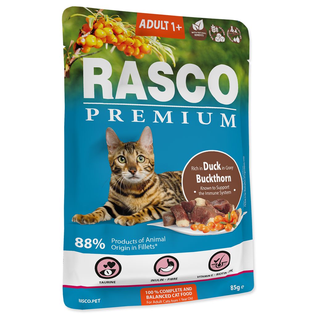 Rasco Premium Adult Beutel Ente mit Sanddorn 85g
