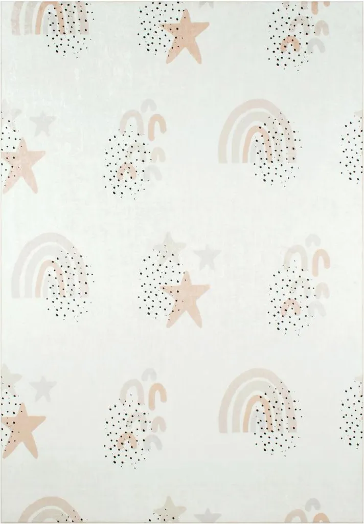 Tapis tissé enfants certifié Oeko-Tex - Tapis épais rose et bleu