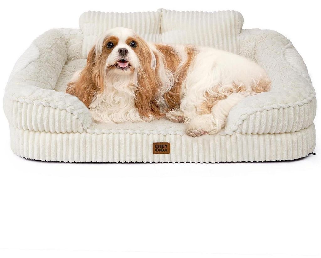 Orthopädisches Hundebett Mittelgroße Hunde 91x68cm Beige Produktbild 