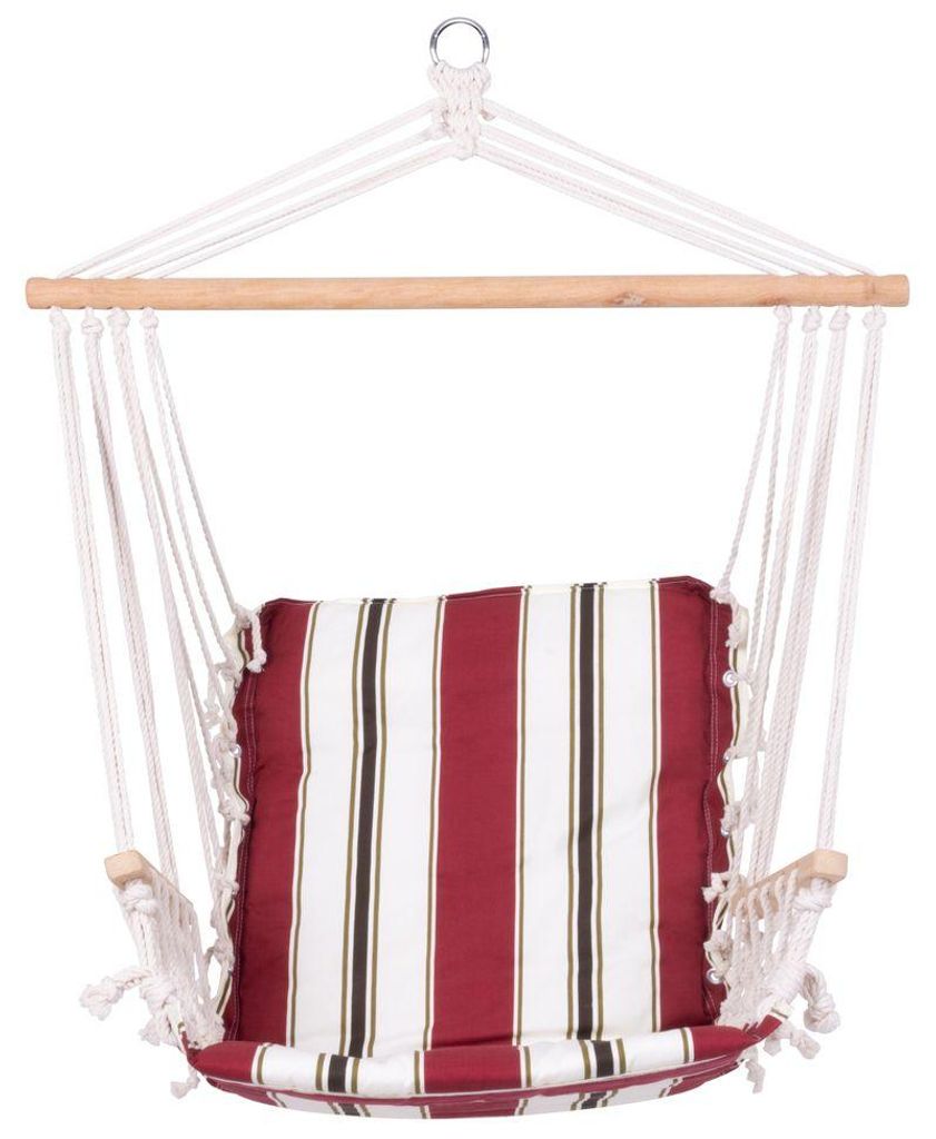 Stuhl CRAIG, Schaukel-, Garten-, Rot, Baumwolle, max. 150 kg, 100x50 cm