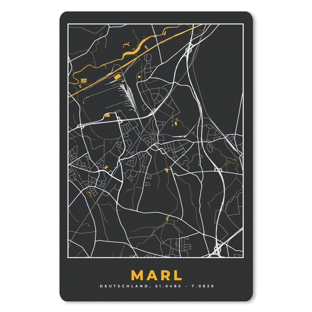 MuchoWow Mauspad Mousepad Gold - Stadtplan - Karte - Deutschland - Mergel 40x60 cm - Mousepads - Maus Mat - Pad - Mausunterlage - Schreibtisch Ac...