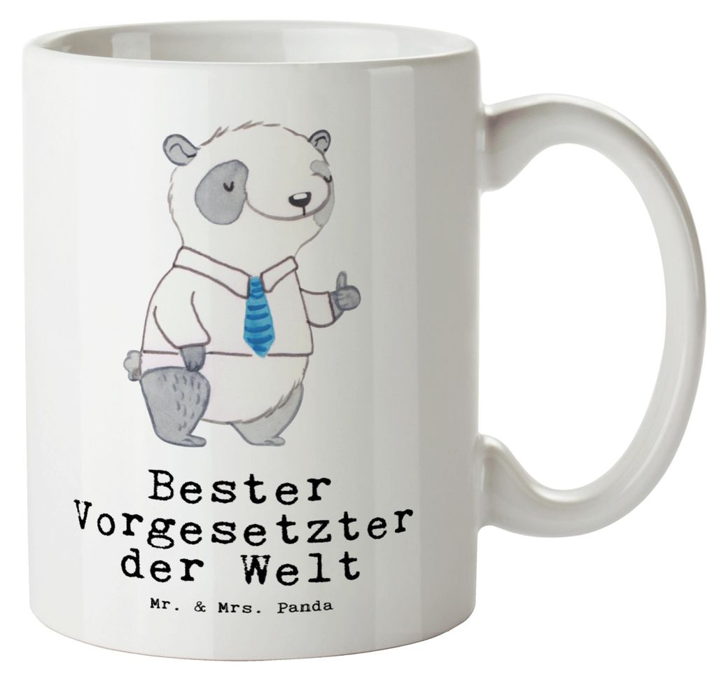 Mr. & Mrs. Panda jumbotasse Panda Bester Vorgesetzter der Welt - Weiß - Geschenk, Boss, Pott, Arbeit, Arbeitgeber, Große Tasse, Kollege, Riesenka...