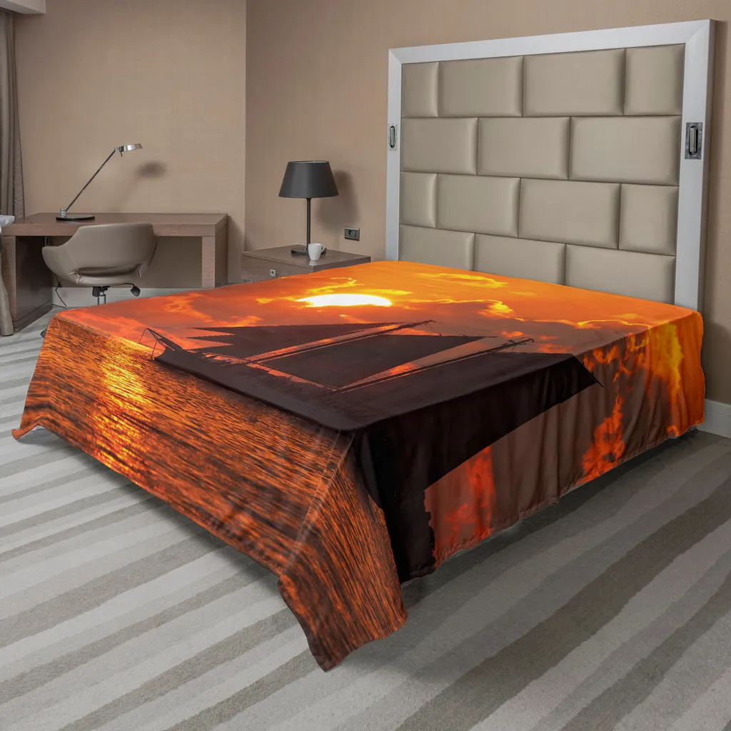 Drap de lit doux et confortable ABAKUHAUS orange foncé sunset Floride