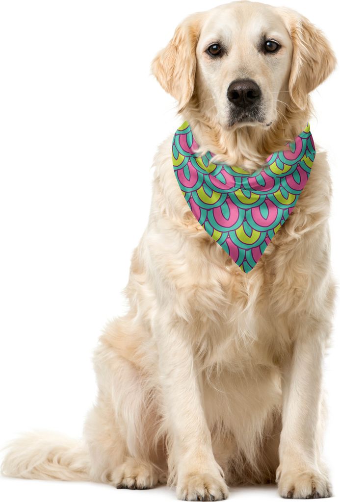ABAKUHAUS Abstrakt Haustier Bandana, Retro Overlap-Motiv, 40x40 cm, Dunkle Seafoam Apfelgrün