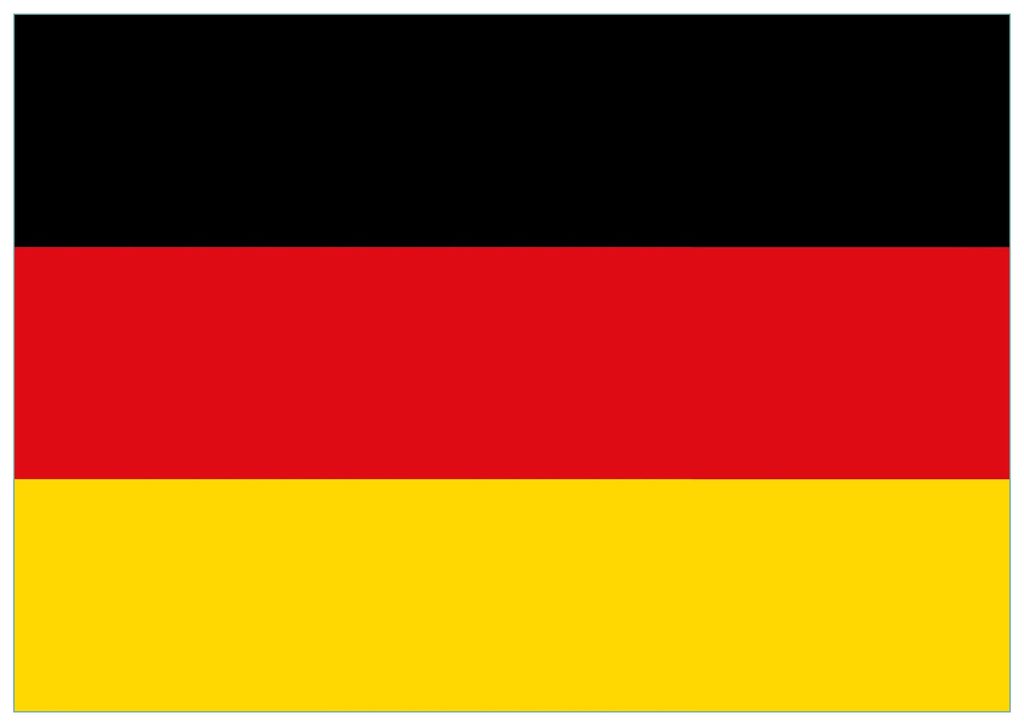 Wallario Premium Glasbild, freischwebende Optik, kräftige Farben, Größe 100 x 70 cm Motiv Deutsche Flagge