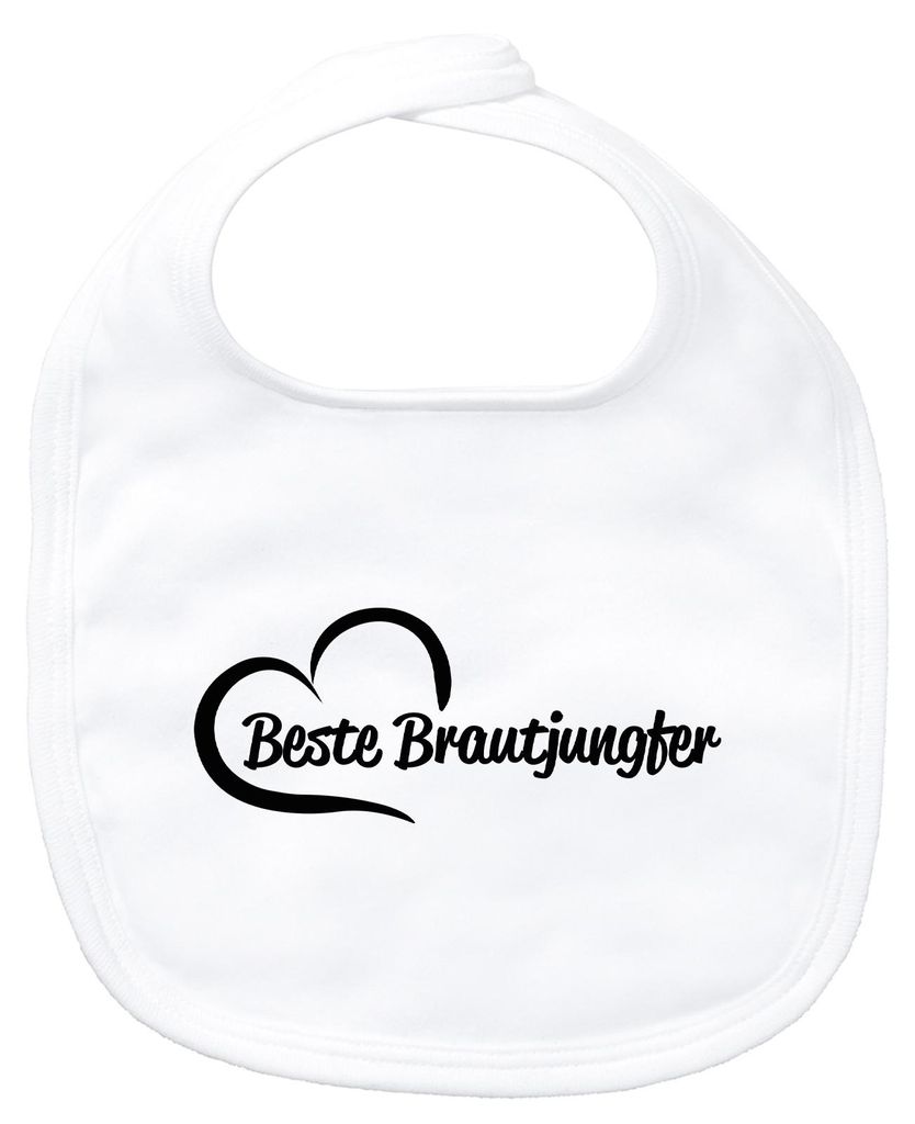 Huuraa Baby Lätzchen Beste Brautjungfer Herz White Klettverschluss Baumwolle Latz Geschenkidee