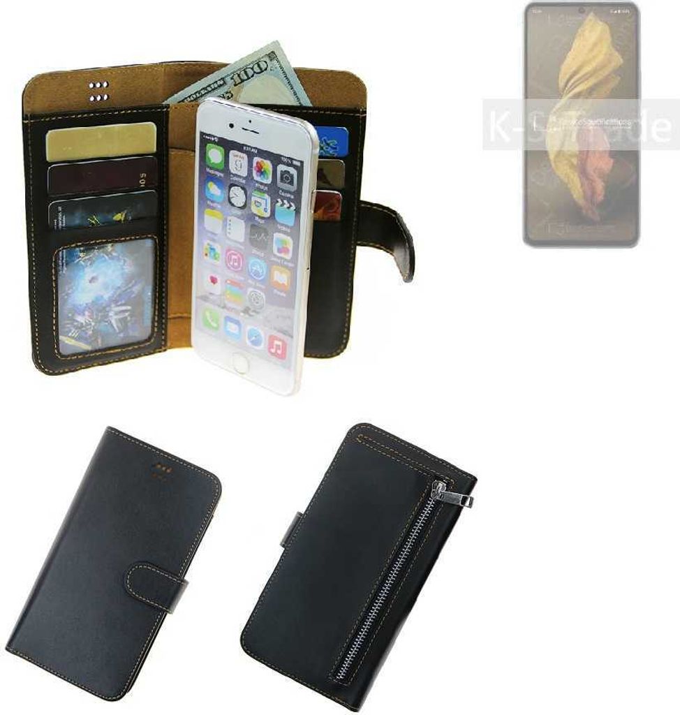 K-S-Trade Schutz Hülle kompatibel mit Sharp Aquos R7 Klapphülle Case Phone cover Slim Handytasche Handy Hülle schwarz aus Kunstleder (1 Stk)