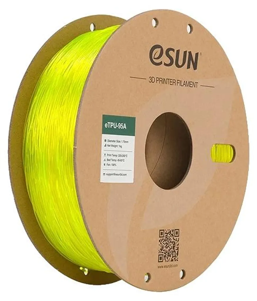 Filament TPU 95A haute durabilité jaune transparent pour pièces 3D