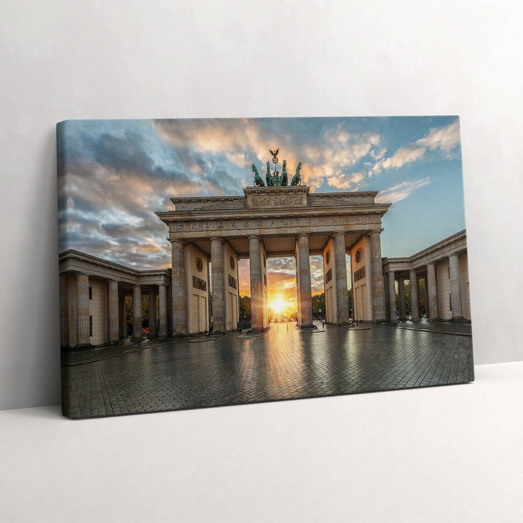 Brandenburger Tor in Berlin – Leinwandbild Wandbild – 60x40 cm – Leinwandbilder – Wandbilder – Schlafzimmer – Flur