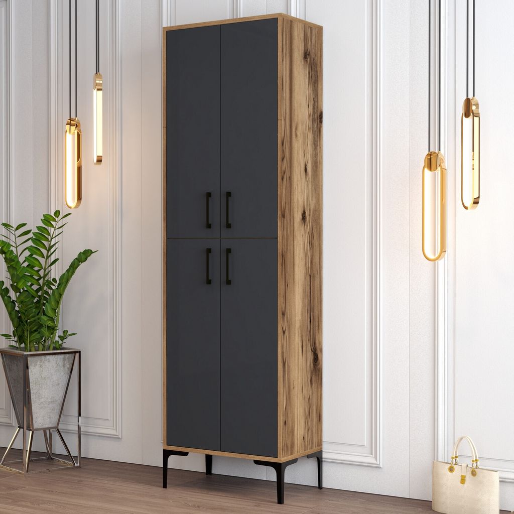 Skye Decor, Berlin A - ořech, antracit, skříňky na boty, Obrázek produktu 