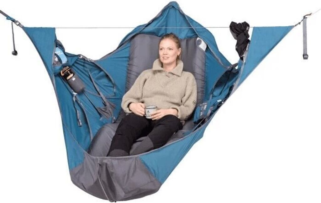 Camping-Hängematte mit Bettnetz, Familien-Camping-Schaukel, reißfeste und mückenabweisende flache Hängematte, Hängebett-Schlafsack 220×70cm.