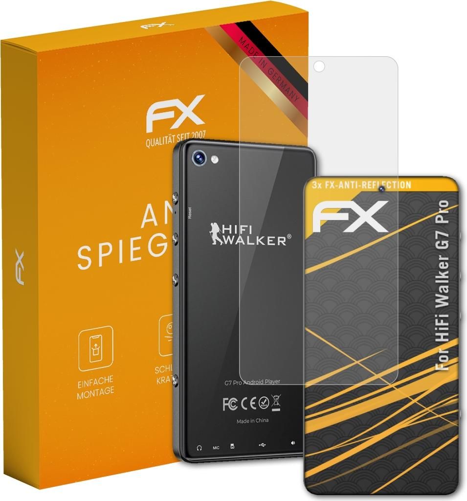atFoliX FX-Antireflex 3x Schutzfolie kompatibel mit HiFi Walker G7 Pro Displayfolie