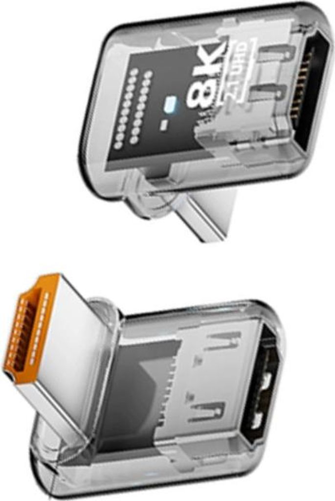 INF UHD 90 Grad HDMI 2.1 Adapter ABS 8K@60Hz Winkelstecker für TV Monitor 3er Set Transparent