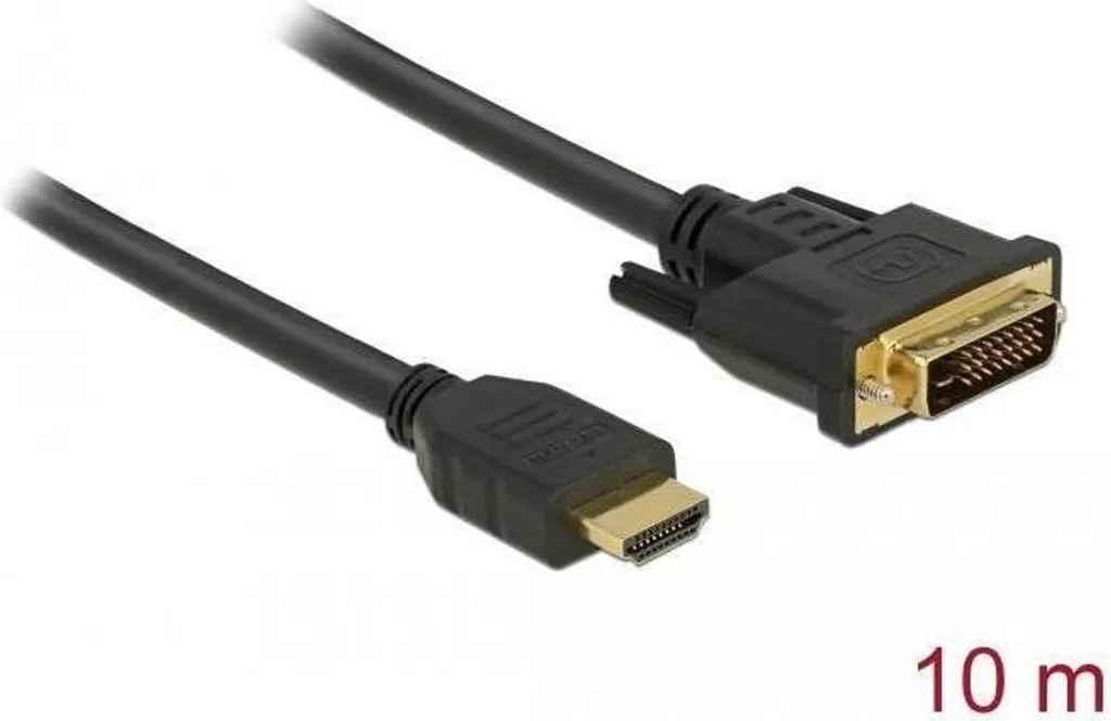 Adaptateur vidéo HDMI mâle vers DVI mâle 10 mètres cordon noir souple